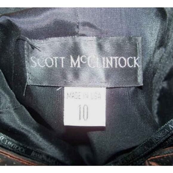 Vintage Scott McClintock Bronze Satin Halter Evening Gown Maxi Dress Size 10 USA - Picture 5 of 5